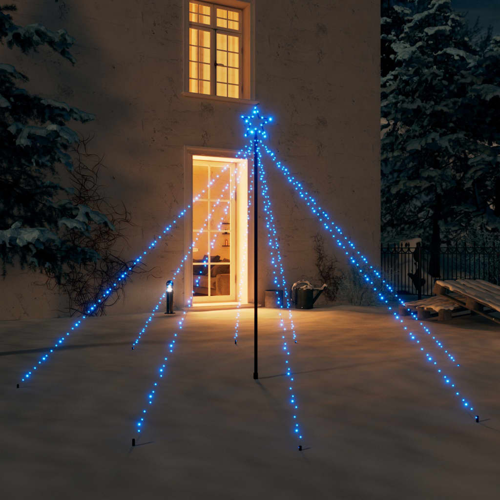 vidaXL Joulukuusen valot sisä-/ulkokäyttöön 400 LED-valoa sininen 2,5m