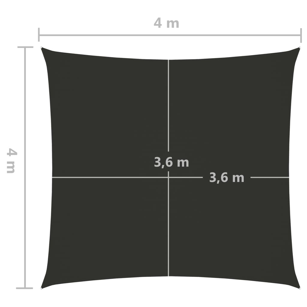 vidaXL Aurinkopurje Oxford-kangas neliönmuotoinen 4x4 m antrasiitti