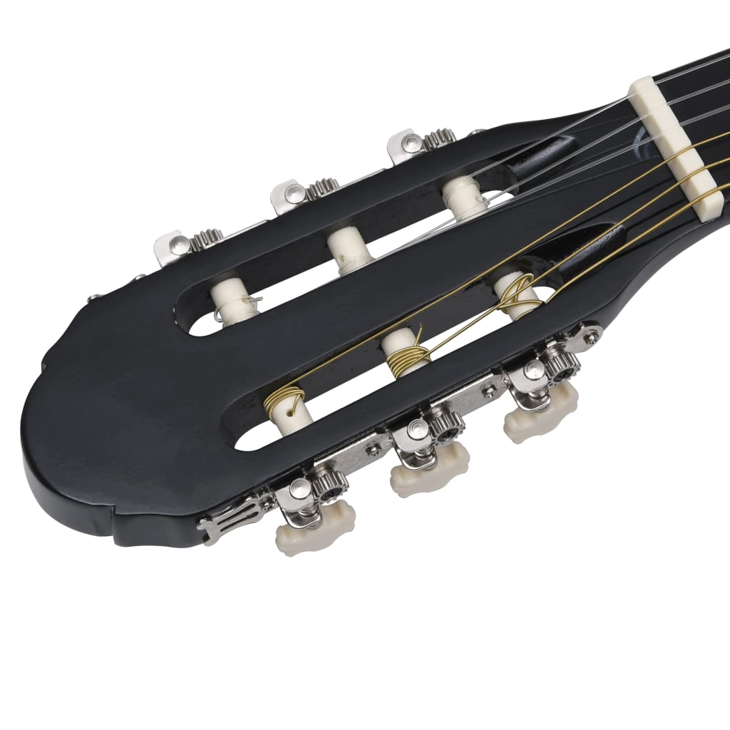 vidaXL 12-osainen Western-kitarasarja EQ:lla, 6-kielinen, musta