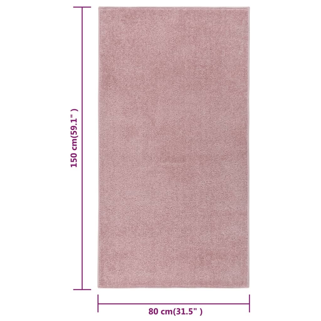 vidaXL Lyhytnukkainen matto 80x150 cm pinkki