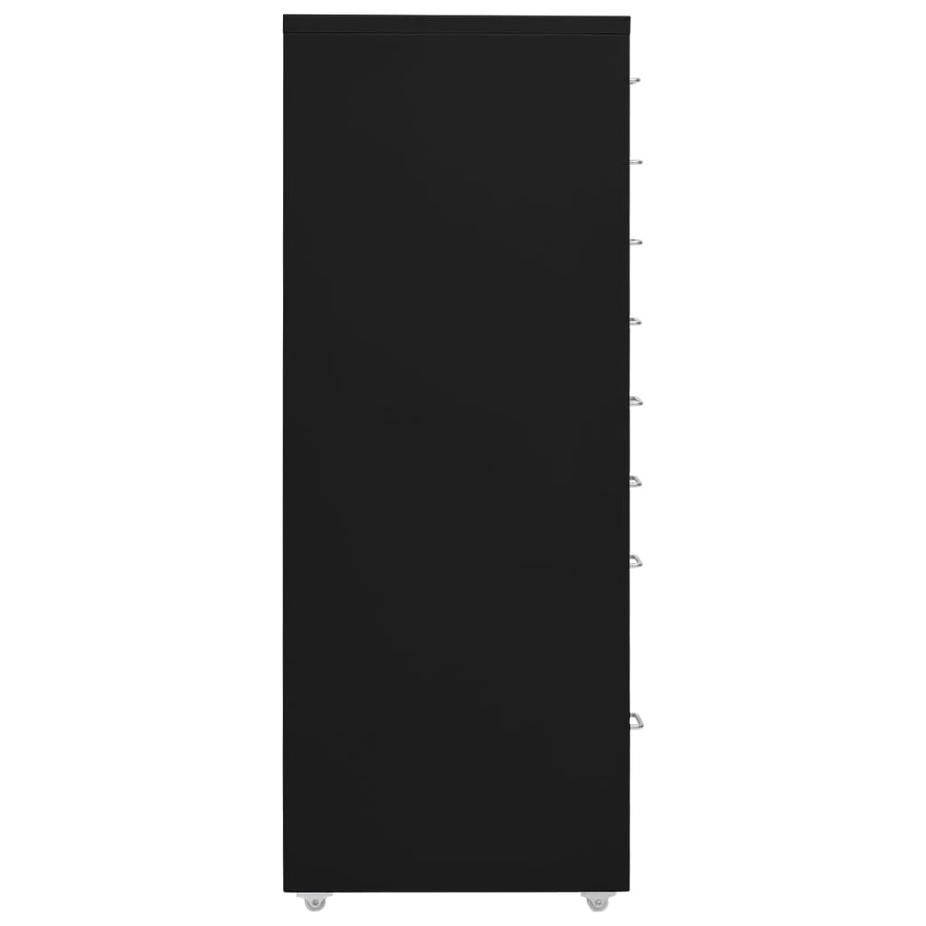 vidaXL Arkistokaappi siirrettävä musta 28x41x109 cm metalli