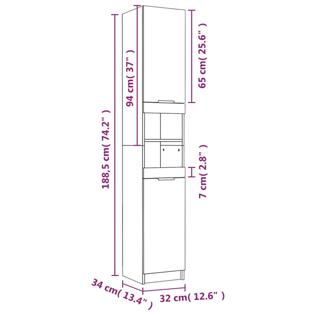 vidaXL 5-osainen Kylpyhuonekaappisarja korkeakiilto valk. tekninen puu