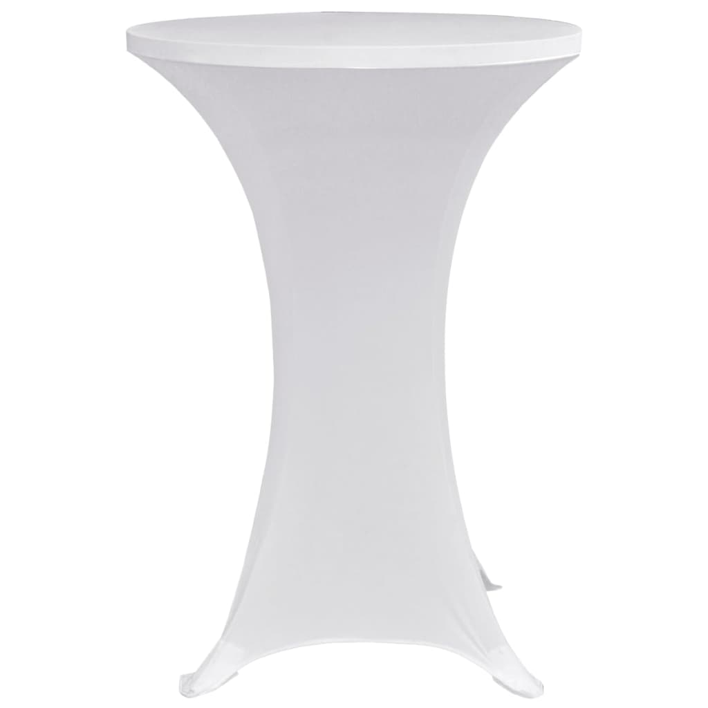 vidaXL Seisovan pöydän päällyste Ø60 cm valkoinen venyvä 4 kpl