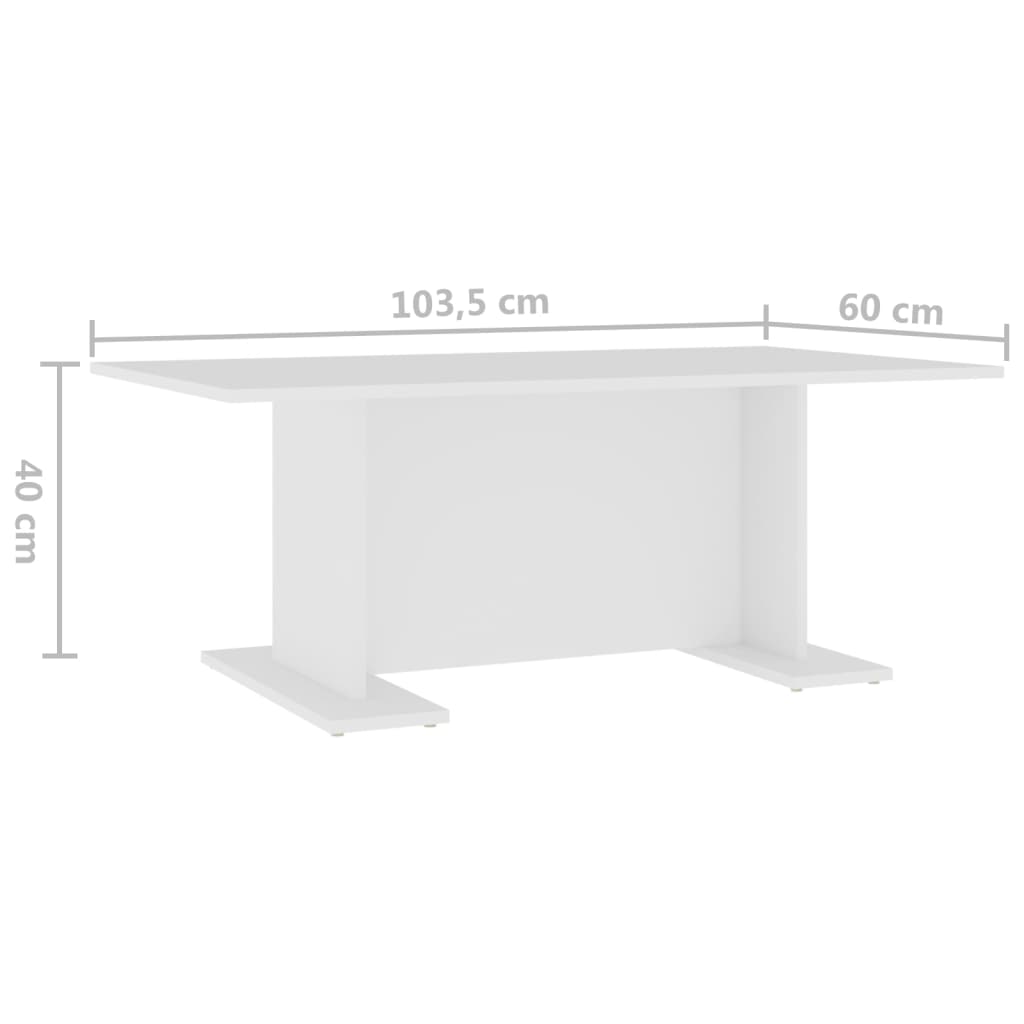 vidaXL Sohvapöytä valkoinen 103,5x60x40 cm tekninen puu