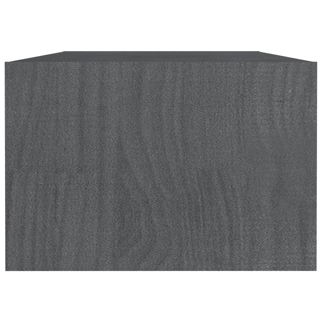 vidaXL Sohvapöytä harmaa 110x50x34 cm täysi mänty