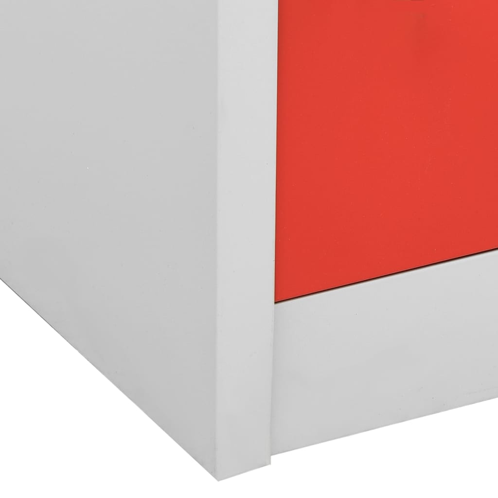 vidaXL Pukukaappi vaaleanharmaa ja punainen 90x45x92,5 cm teräs