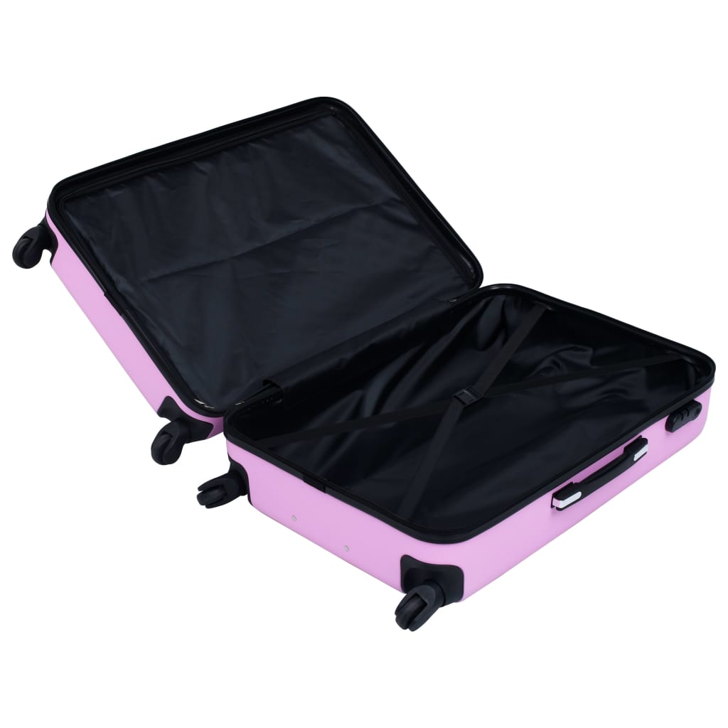 vidaXL Kovapintainen matkalaukkusetti 3 kpl pinkki ABS