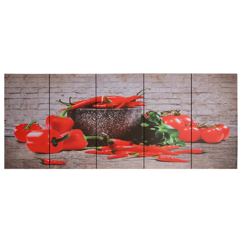 vidaXL Kanvaasitaulusarja paprika monivärinen 200 x 80 cm