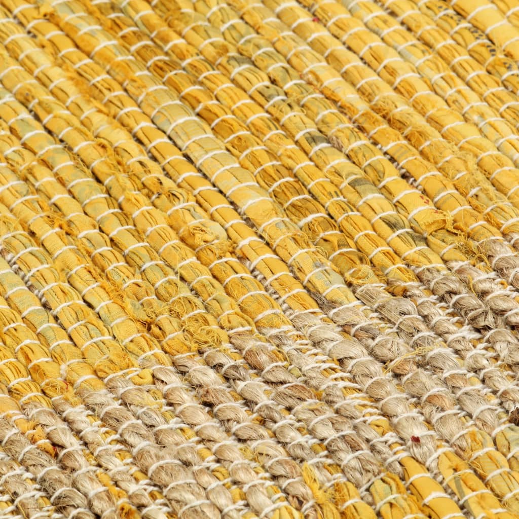 vidaXL Käsintehty juuttimatto keltainen 120x180 cm