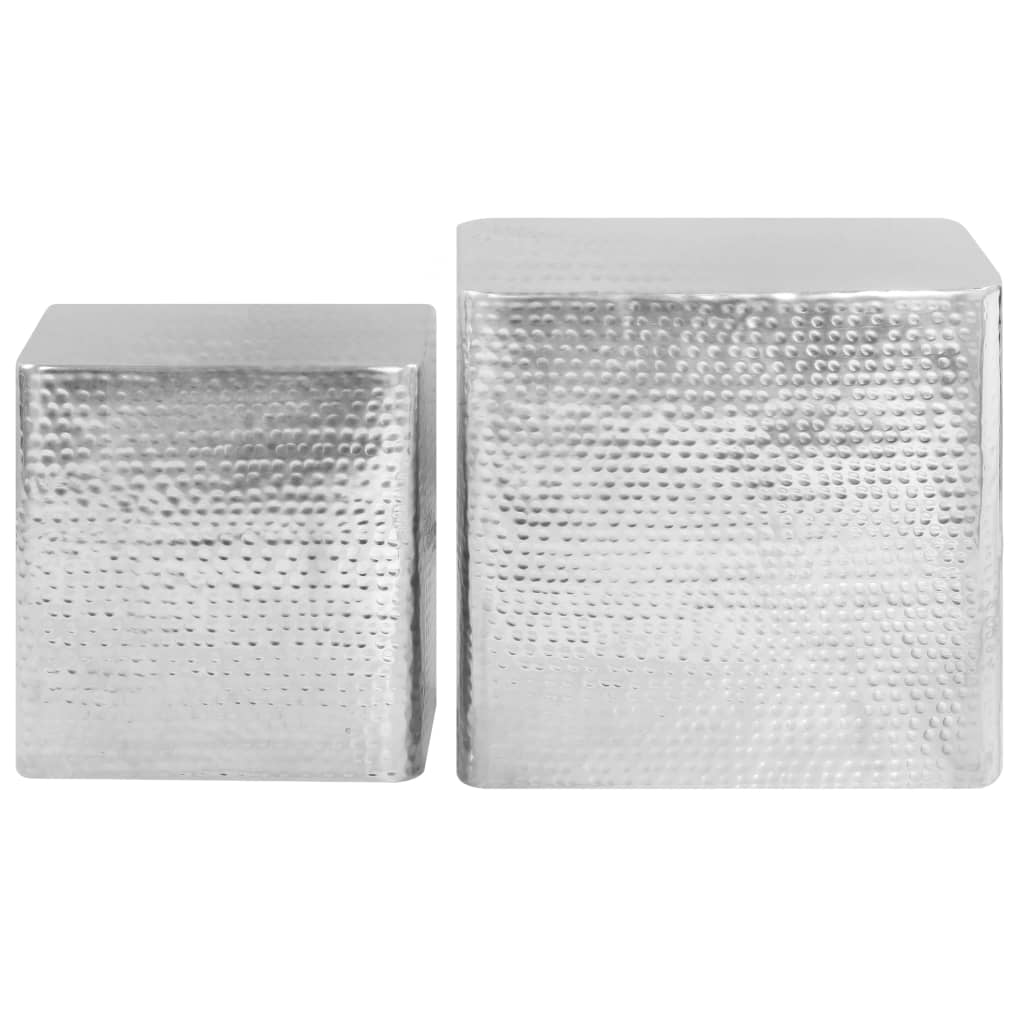 vidaXL Sohvapöydät 2 kpl hopea alumiini
