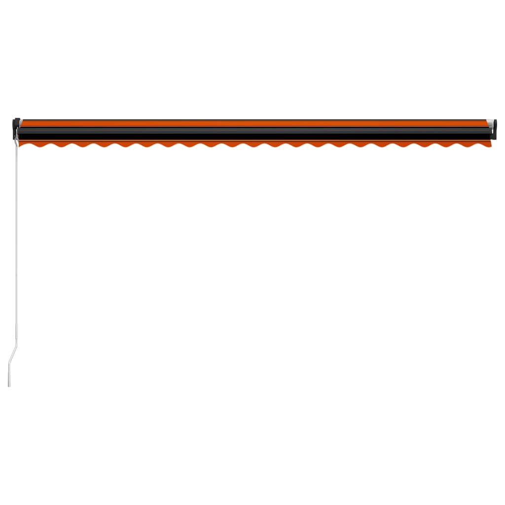 vidaXL Käsin sisäänkelattava markiisi LEDillä 500x300cm oranssi/ruskea