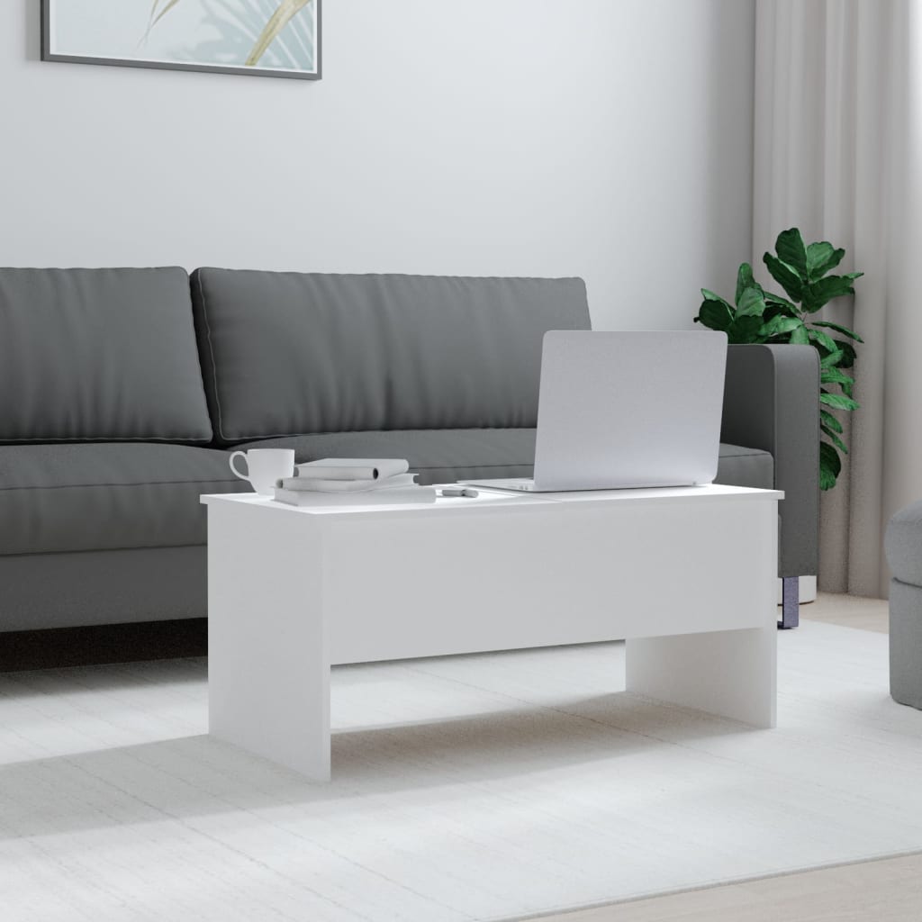 vidaXL Sohvapöytä valkoinen 102x50,5x46,5 cm tekninen puu