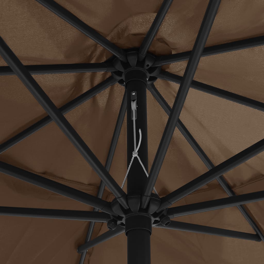 vidaXL Aurinkovarjo metallirunko 400 cm harmaanruskea