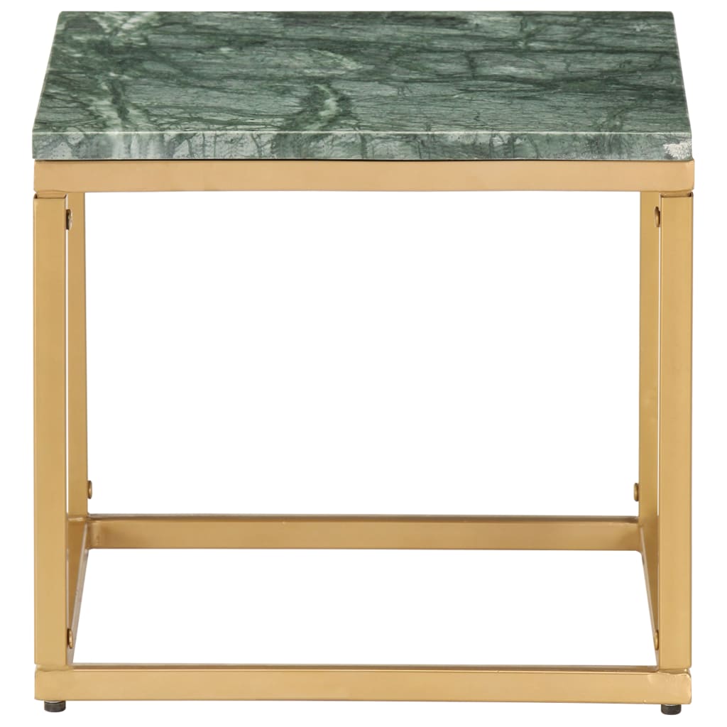 vidaXL Sohvapöytä vihreä 40x40x35 cm aito kivi marmorikuviolla