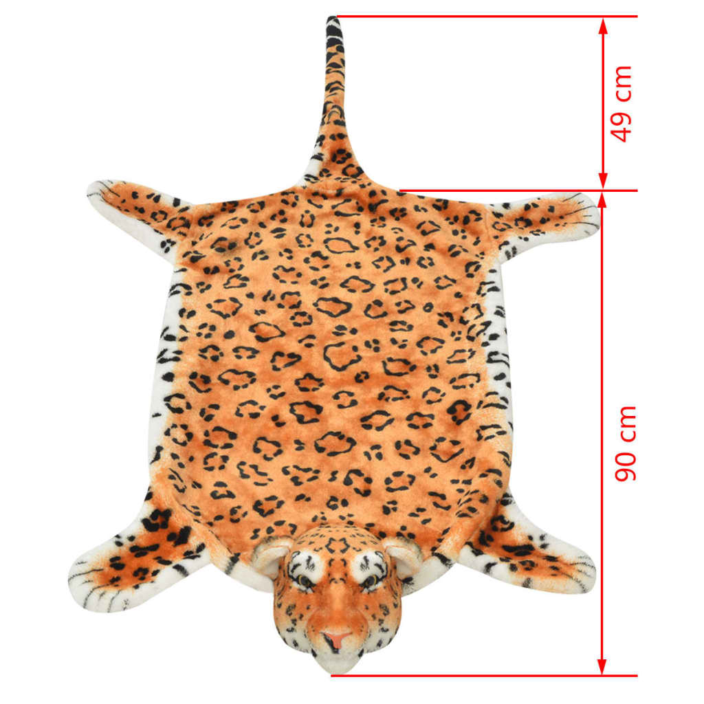 vidaXL Leopardimatto plyysi 139 cm Ruskea