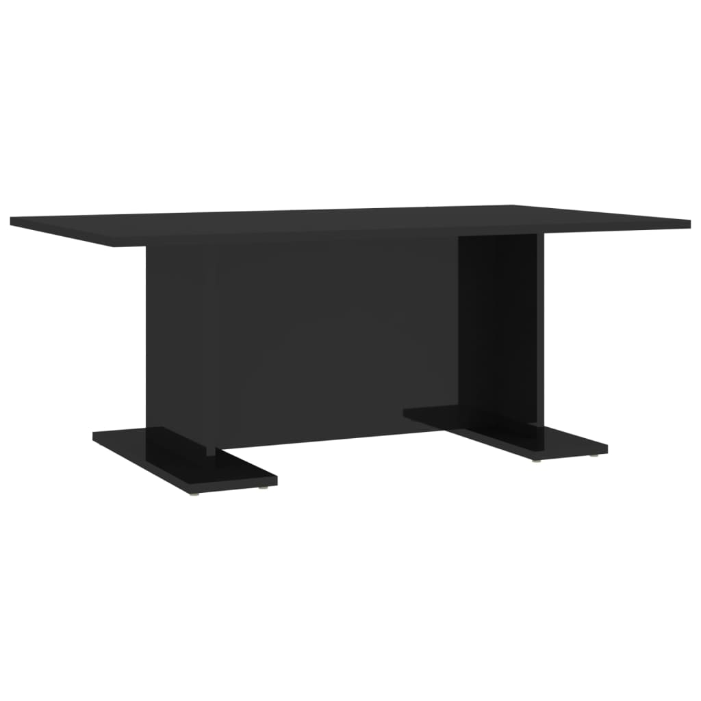 vidaXL Sohvapöytä korkeakiilto musta 103,5x60x40 cm lastulevy