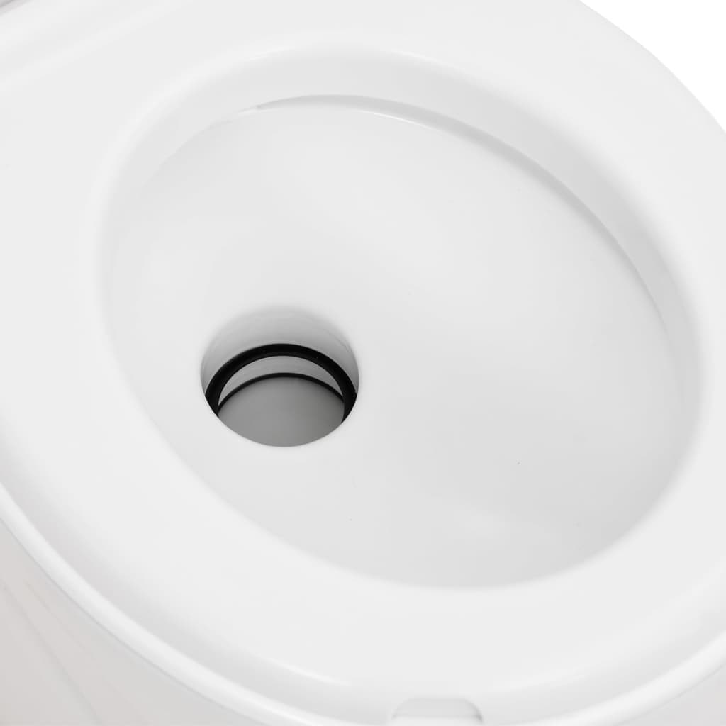 vidaXL Integroitu retkeily wc valkoinen 24+17 l HDPE ja emali