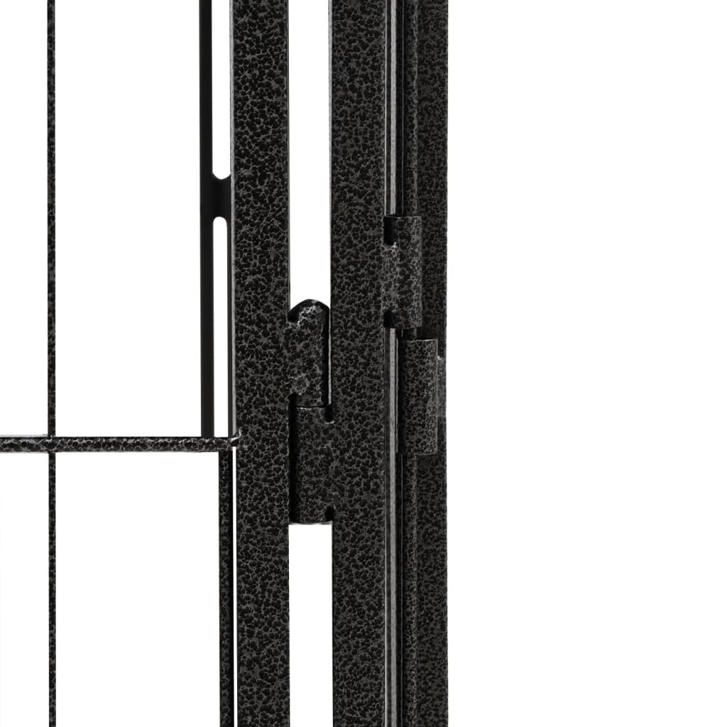 vidaXL Koiranhäkki 4 paneelia musta 100x50 cm jauhemaalattu teräs