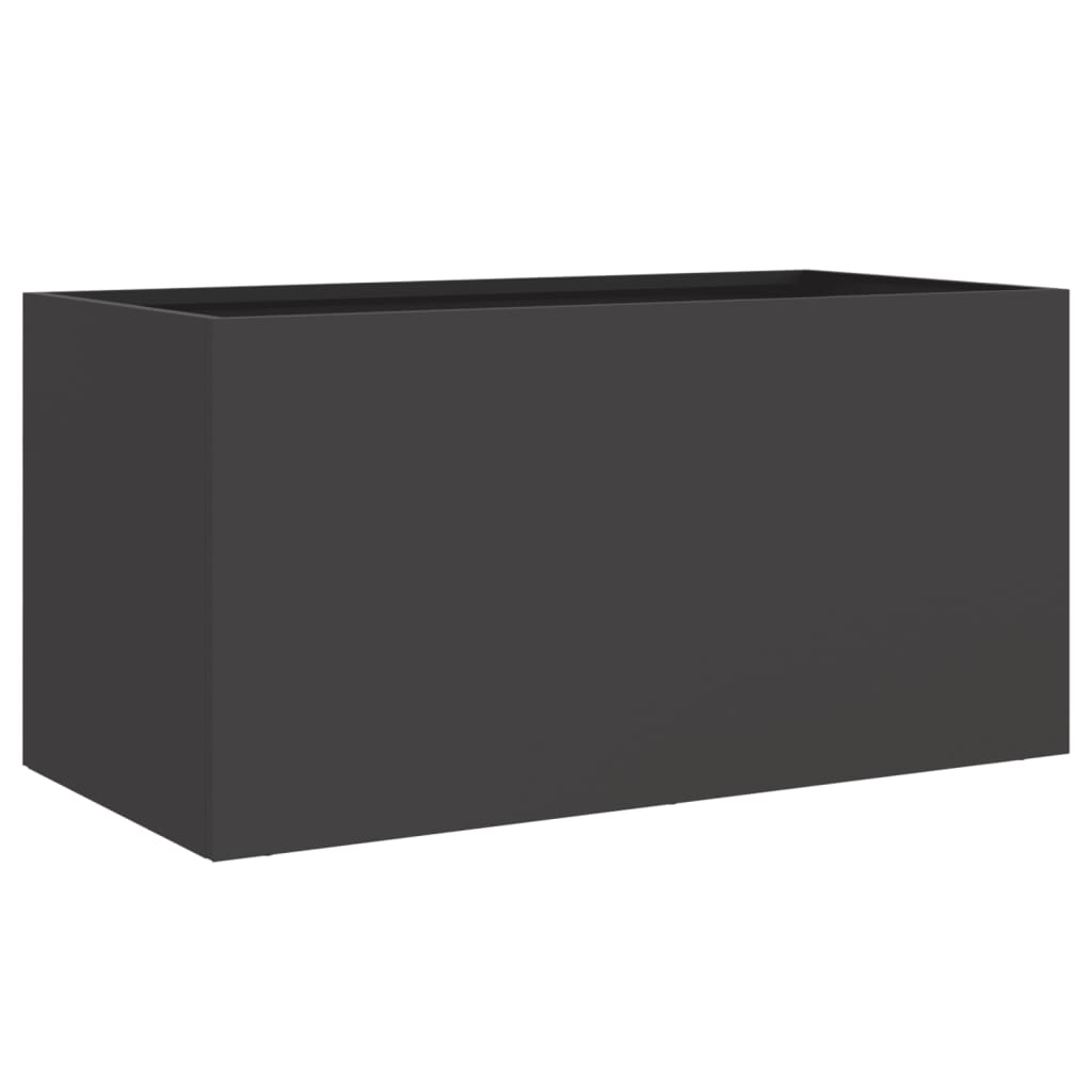 vidaXL Kukkalaatikko musta 62x30x29 cm kylmävalssattu teräs