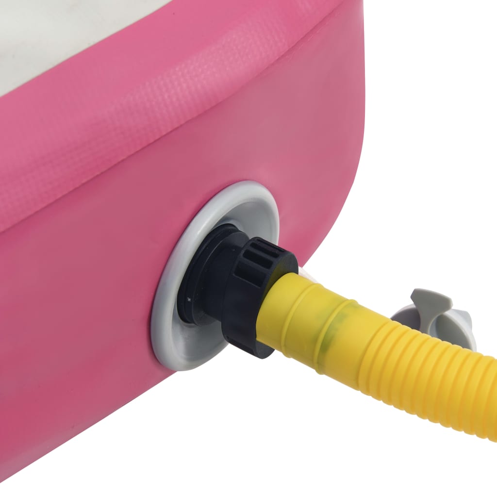 vidaXL Täytettävä voimistelumatto pumpulla 800x100x20 cm PVC pinkki