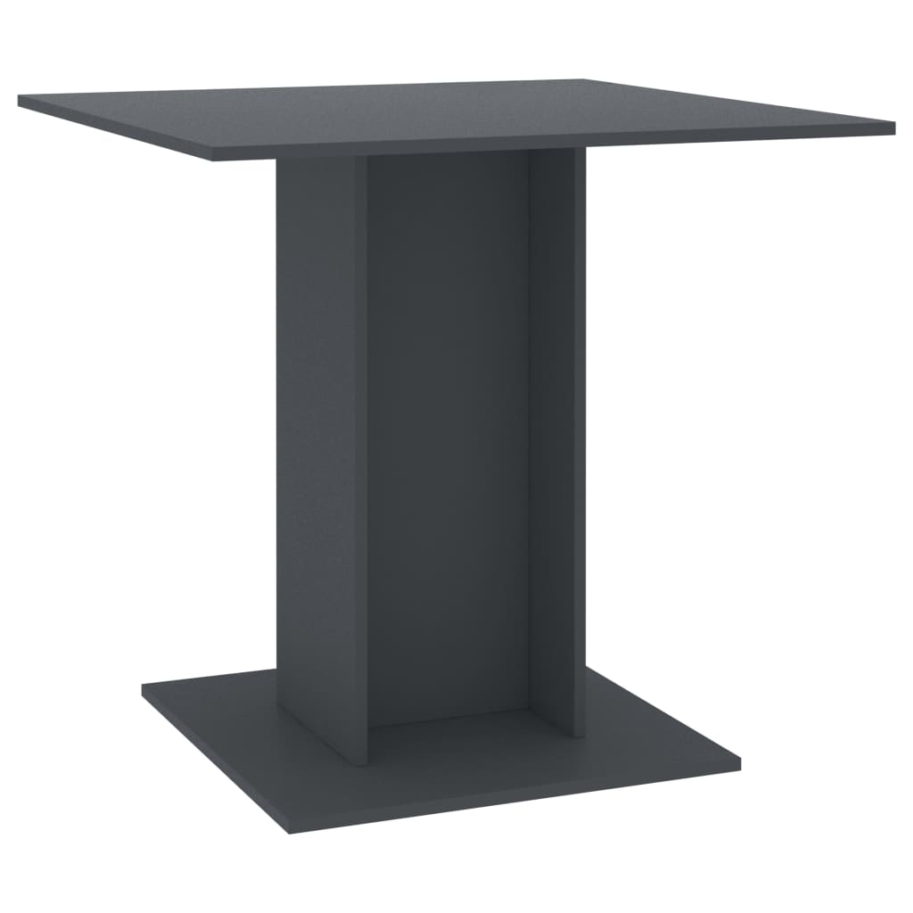 vidaXL Ruokapöytä harmaa 80x80x75 cm lastulevy