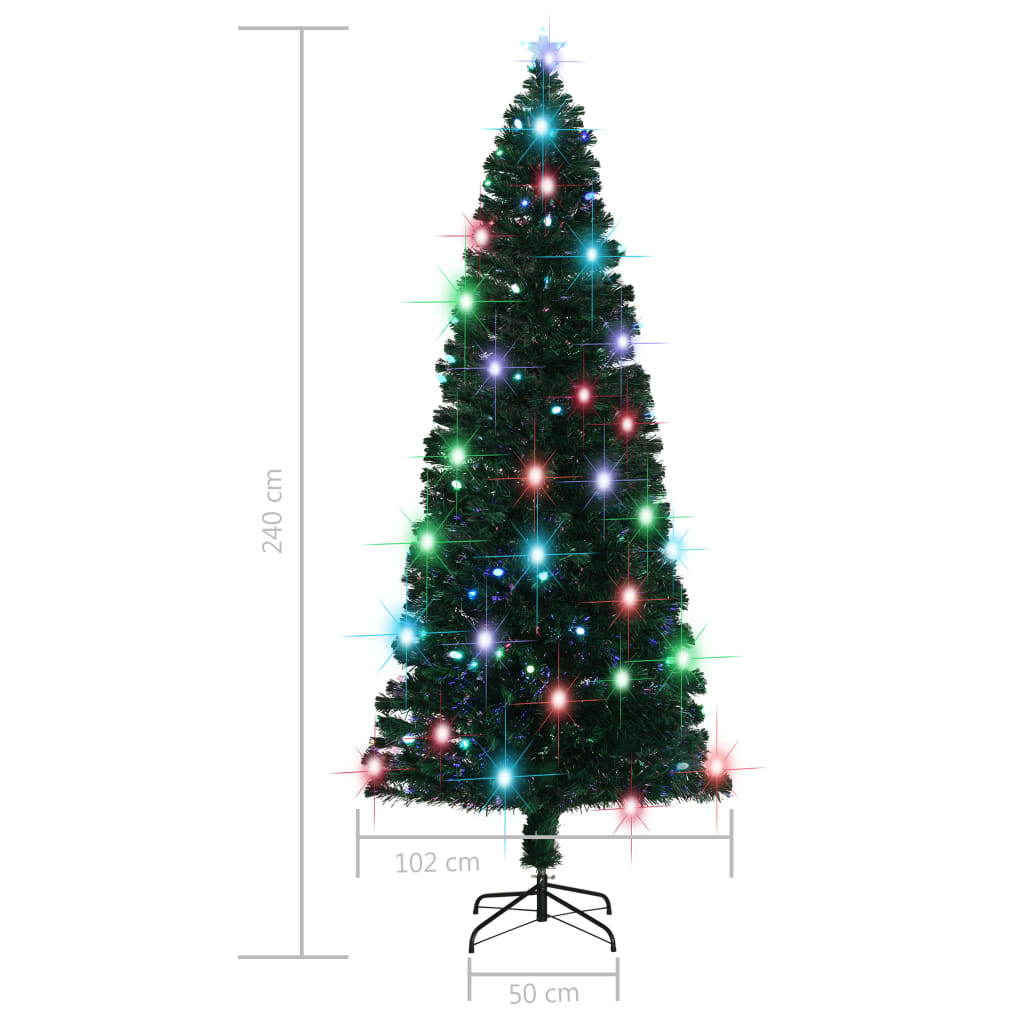 vidaXL Esivalaistu joulukuusi jalustalla 240 cm kuituoptiikka