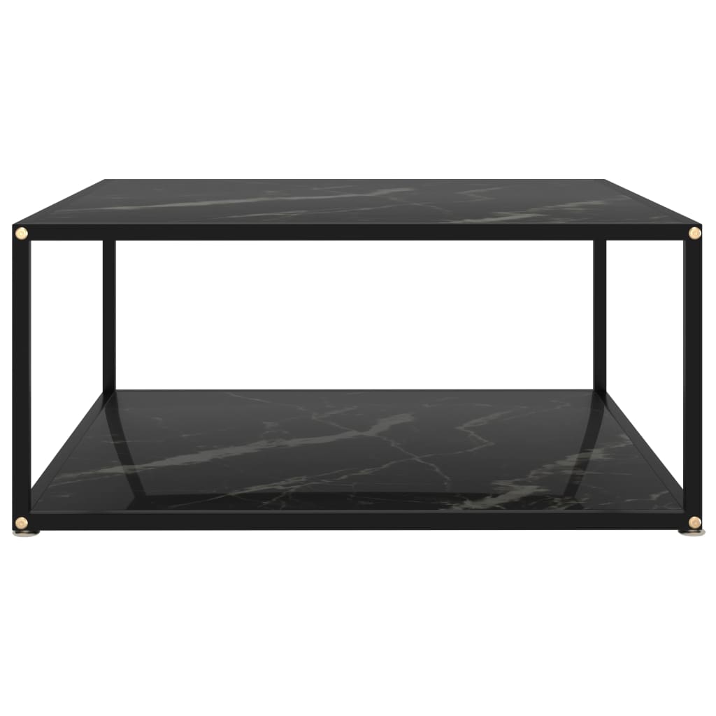 vidaXL Sohvapöytä musta 80x80x35 cm karkaistu lasi