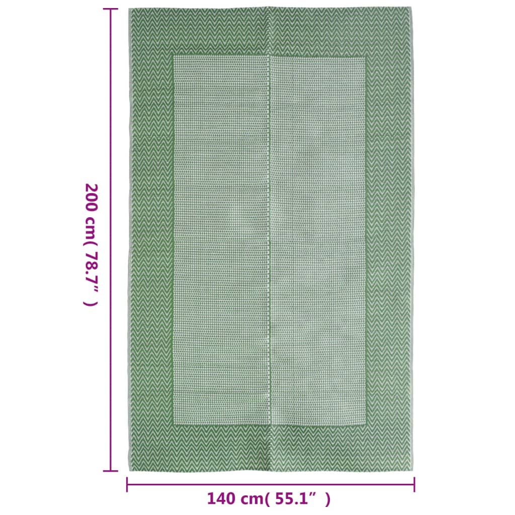 vidaXL Ulkomatto vihreä 140x200 cm PP