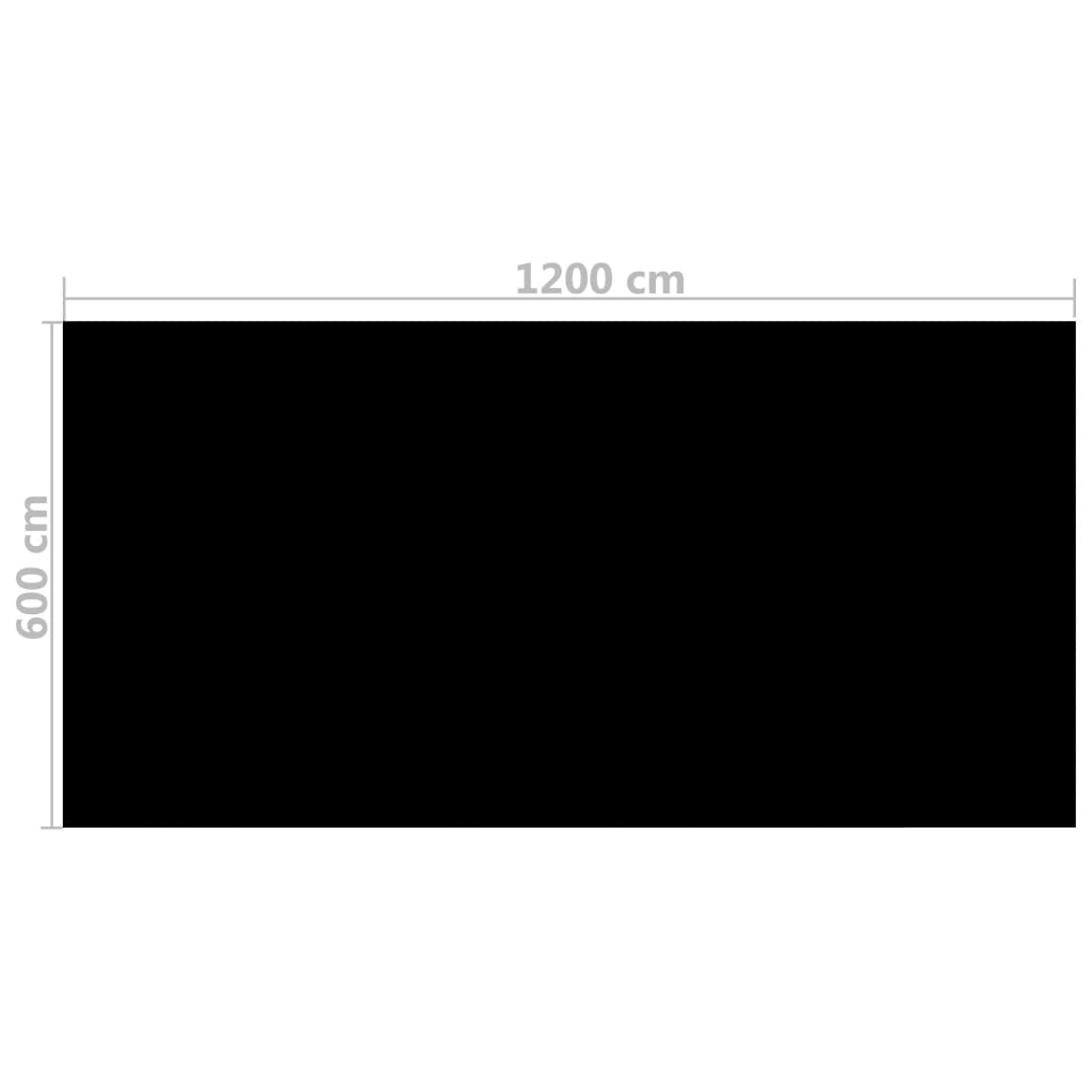vidaXL Uima-altaan suoja suorakulmainen 1200x600 cm PE musta