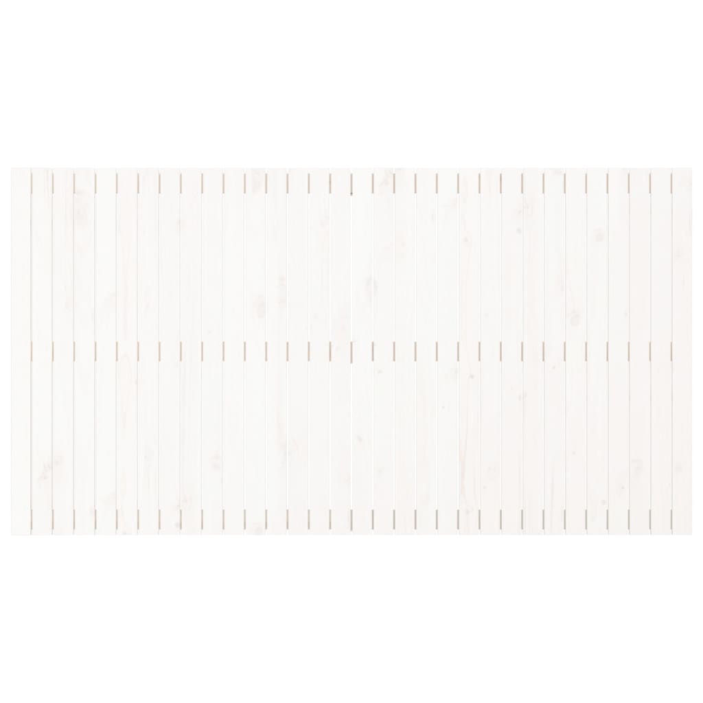 vidaXL Sängynpääty seinälle valkoinen 204x3x110 cm täysi mänty
