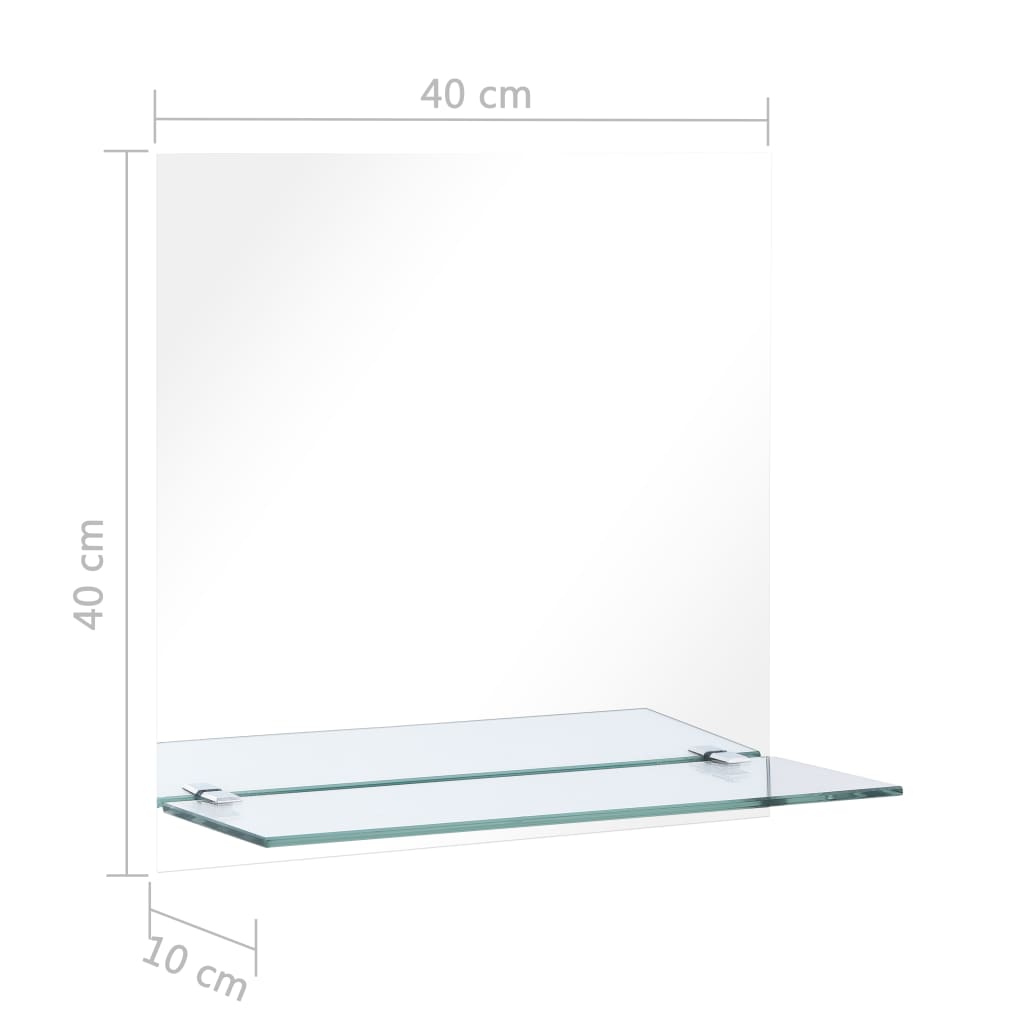 vidaXL Seinäpeili hyllyllä 40x40 cm karkaistu lasi