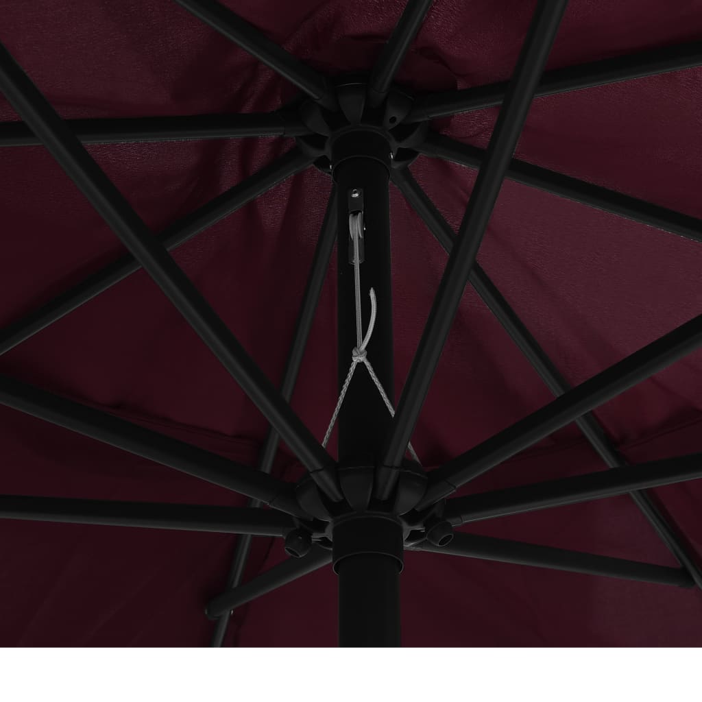 vidaXL Aurinkovarjo metallirunko 400 cm viininpunainen
