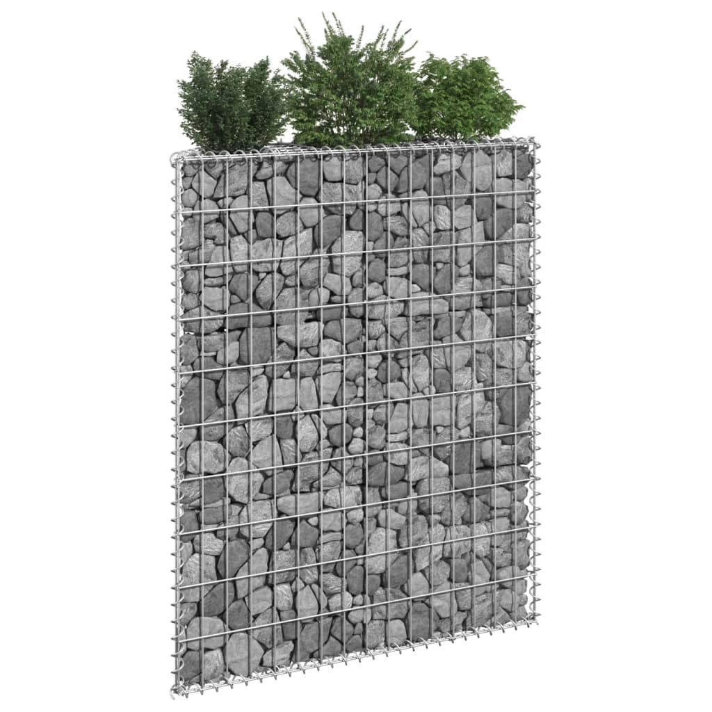 vidaXL Korotettu kivikori/kukkalaatikko galvanoitu teräs 80x20x100 cm