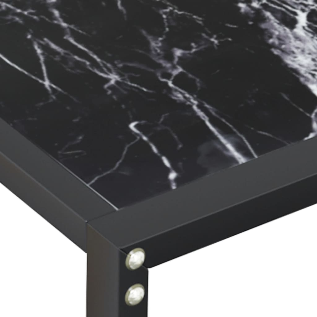 vidaXL Konsolipöytä musta marmori 140x35x75,5 cm karkaistu lasi