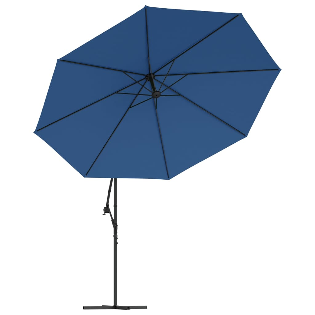 vidaXL Riippuva aurinkovarjo alumiinipylväällä 350 cm sininen