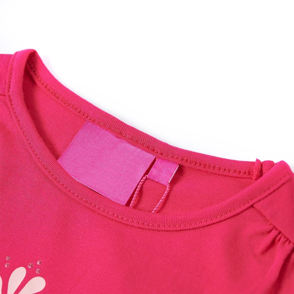 Lasten pitkähihainen T-paita kirkas pinkki 92