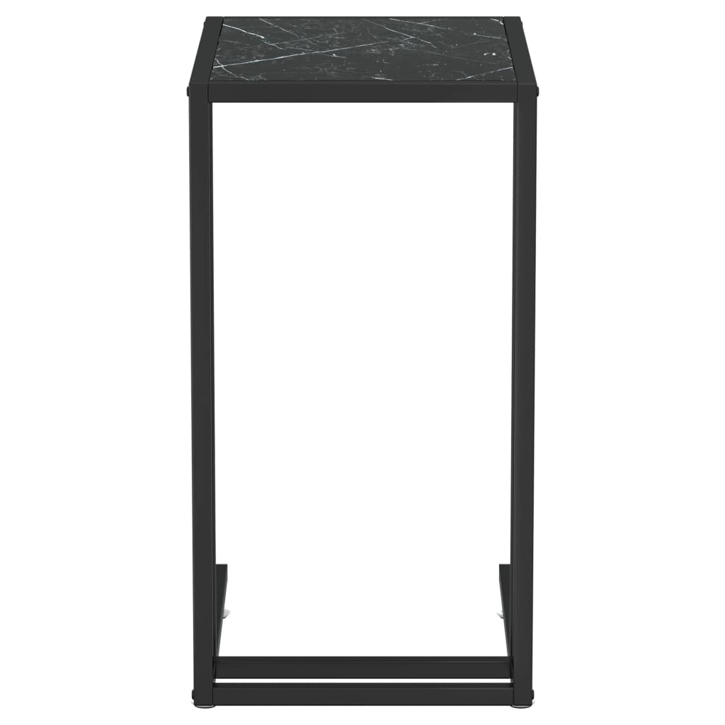 vidaXL Sivupöytä läppärille musta marmori 50x35x65 cm karkaistu lasi