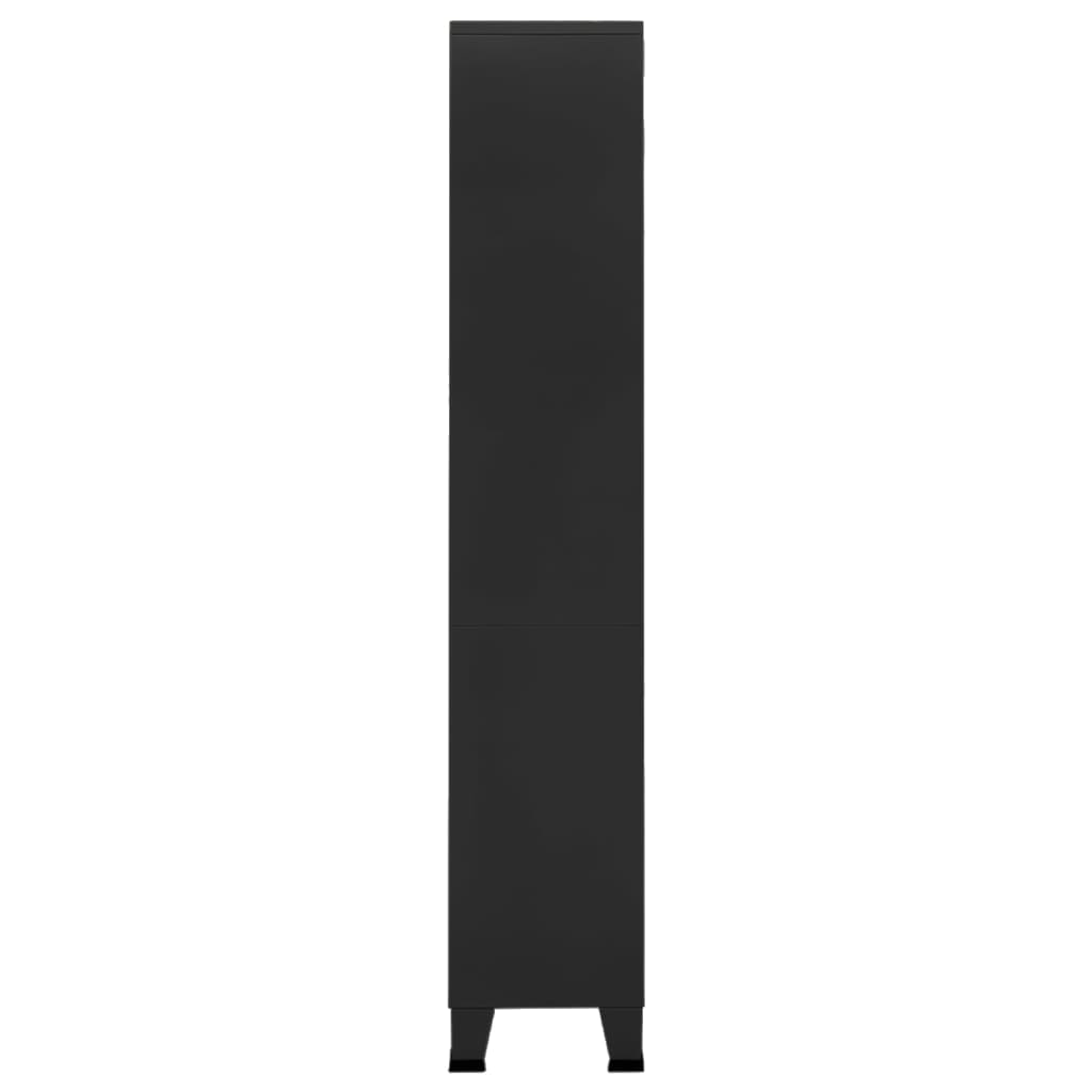 vidaXL Teollinen kirjahylly musta 80x32x180 cm teräs