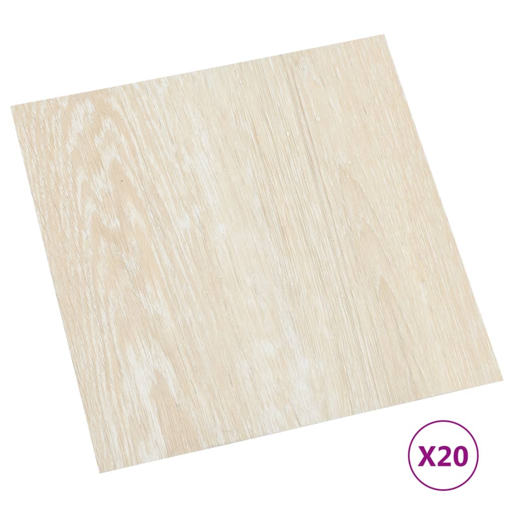 vidaXL Itsekiinnittyvä lattialankku 20 kpl PVC 1,86 m² beige