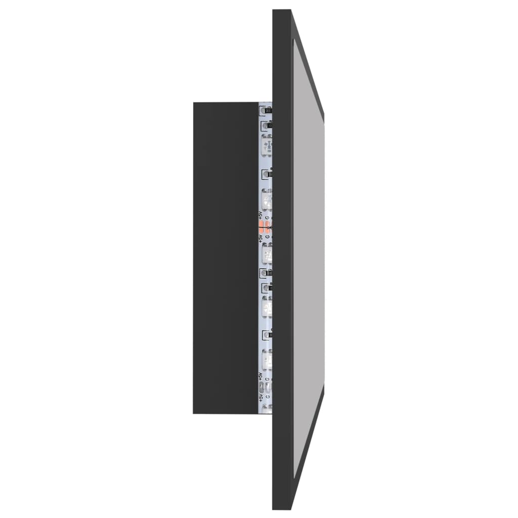 vidaXL LED-kylpyhuonepeili harmaa 80x8,5x37 cm akryyli