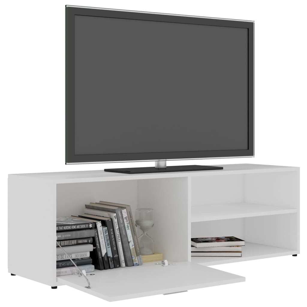 vidaXL TV-taso valkoinen 120x34x37 cm lastulevy