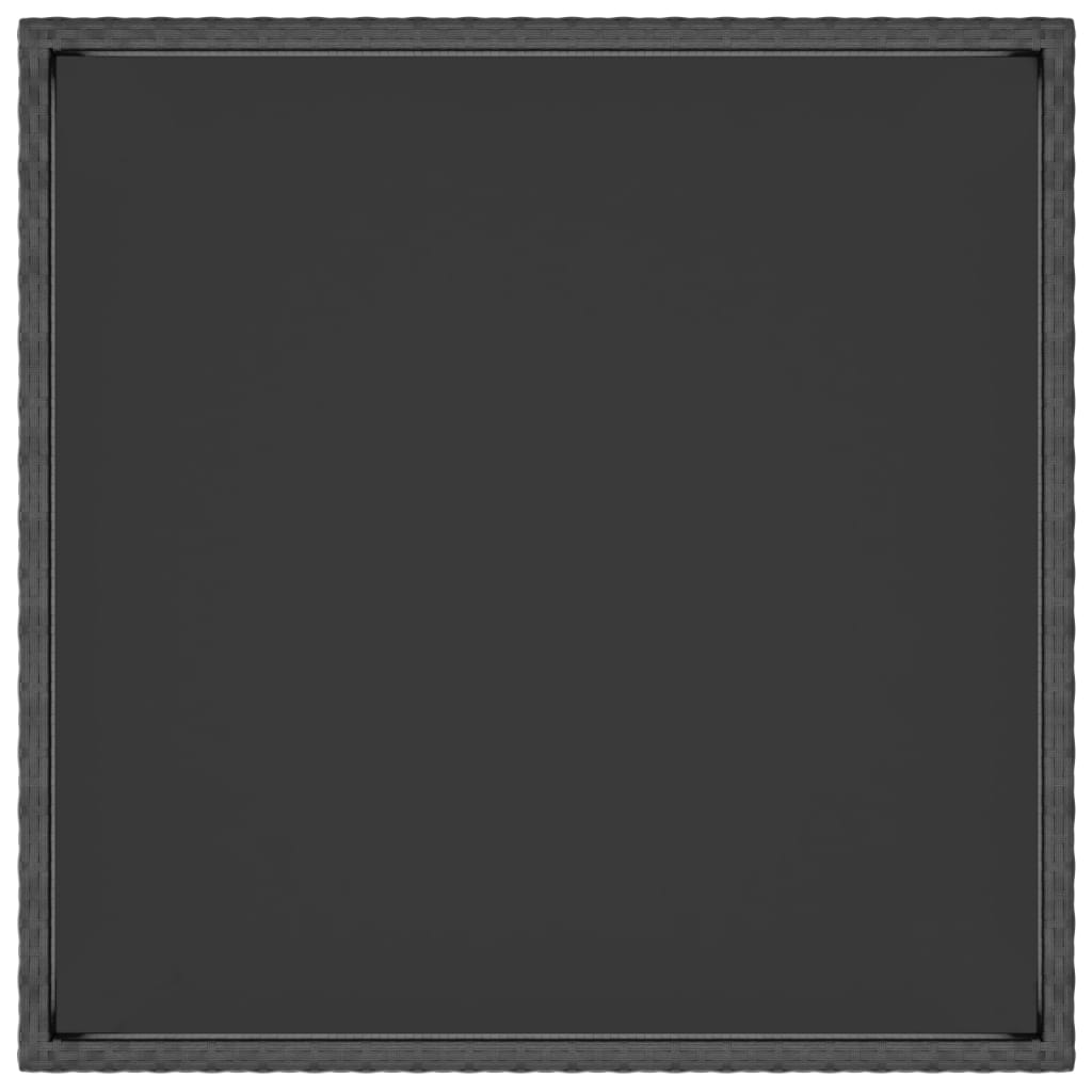 vidaXL Puutarhapöytä musta 90x90x75 cm polyrottinki