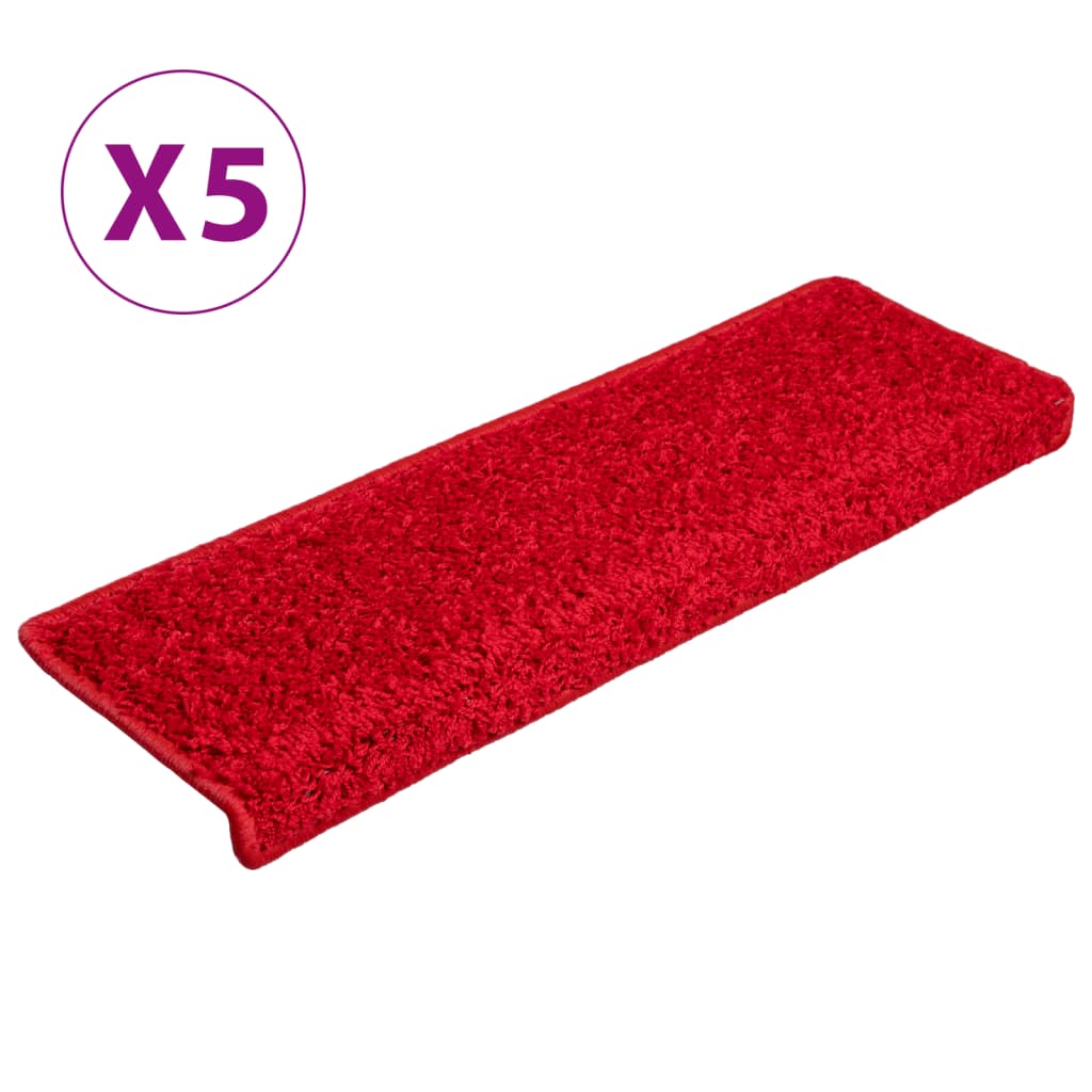 vidaXL Porrasmatot 5 kpl 65x21x4 cm punainen