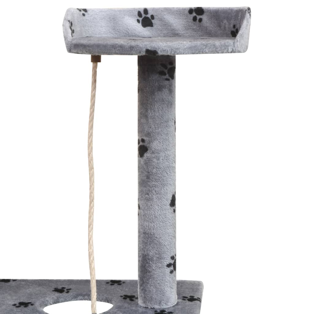 vidaXL Kissan raapimispuu sisal-pylväillä 150 cm tassunjäljet Harmaa