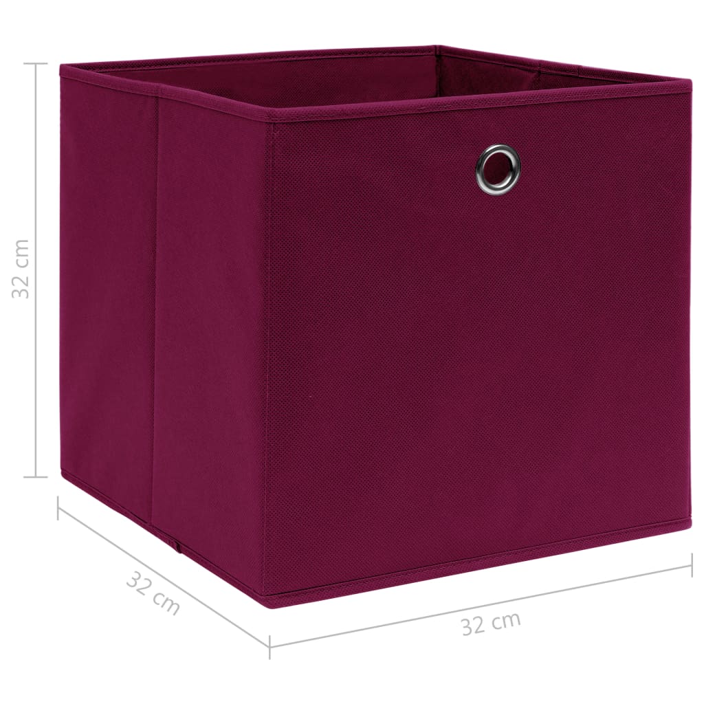 vidaXL Säilytyslaatikot 4 kpl tummanpunainen 32x32x32 cm kangas