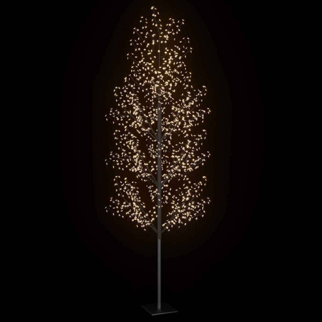 vidaXL Joulukuusi 1 200 lämpimän valk. LED-valoa kirsikankukka 400 cm