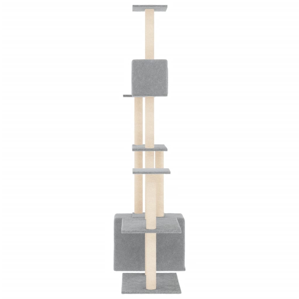 vidaXL Kissan kiipeilypuu sisal- raapimispylväillä vaaleanharm. 180 cm