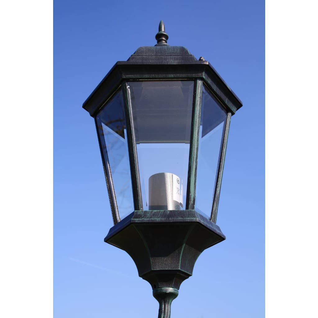 Brighton Puutarhan Valotolppa 3-lyhtyä 230 cm Tumman Vihreä/Musta