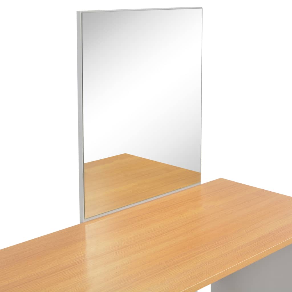 vidaXL Meikkipöytä peilillä ja jakkaralla harmaa 104x45x131 cm