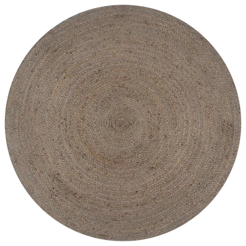 vidaXL Käsintehty pyöreä juuttimatto 90 cm harmaa